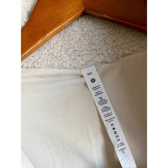 Lululemon Scuba Fleece Half Zip Pullover Womens Size M/L Cream - Picture 8 of 11